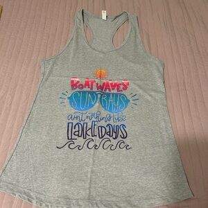 Colorful Lake Days tank top
